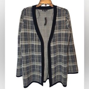 Lety & Me Plaid Open-Front Women's Sweater Plaid Cardigan Stitch Fix size Large